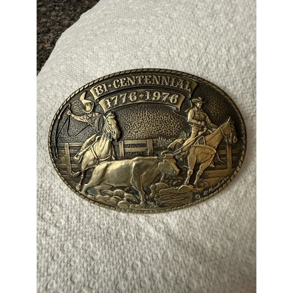 Tony Lama 1976 Bicentennial Solid Brass Belt Buckle Rodeo Cowboy Limited Ed 3825
